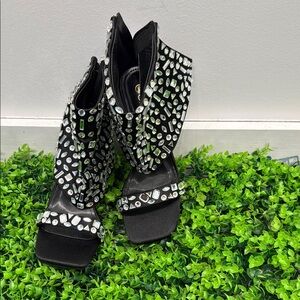 Embellished Black Women's Shoes